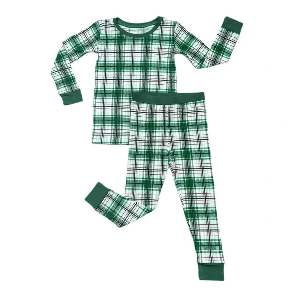 Little Sleepies Noel Plaid 2pc Pajama Set Size 16 Bamboo Viscose